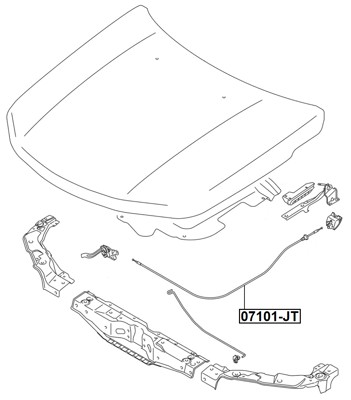 FEBEST Motorhjelmskabel 07101-JT for SUZUKI