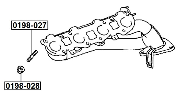 FEBEST Skrue, udstødningsmanifould 0198-028 for FORD OPEL ALFAROME/FIAT/LANCI ISUZU GENERAL MOTORS SUBARU DAIHATSU MAZDA HYUNDAI TOYOTA HONDA RENAULT