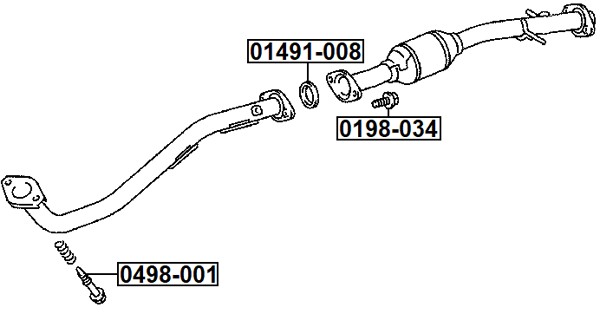 FEBEST Skrue, udstødningssystem 0198-034 for HYUNDAI MITSUBISHI TOYOTA CITROËN/PEUGEOT
