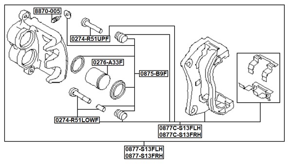 FEBEST Bremsekaliper 0877-S13FRH højre foraksel for SUBARU