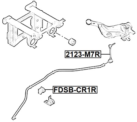 FEBEST Stang/led, stabilisator 2123-CR1 bagaksel for FORD