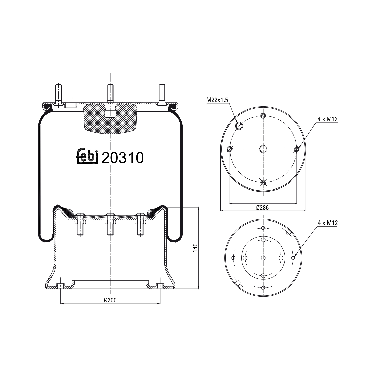 FEBI BILSTEIN 20310 200mm for VOLVO DAF