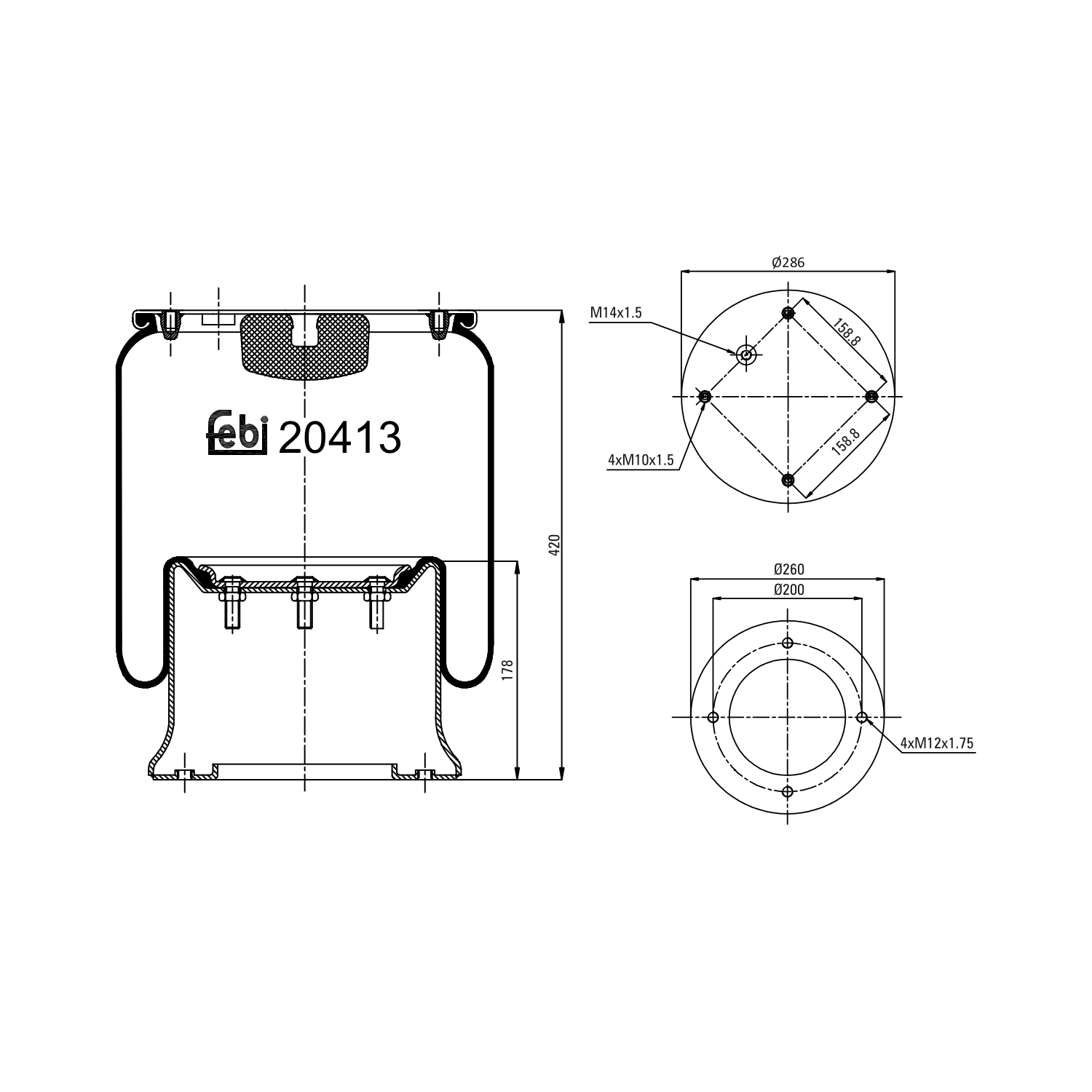 FEBI BILSTEIN 20413 bagaksel 260mm
