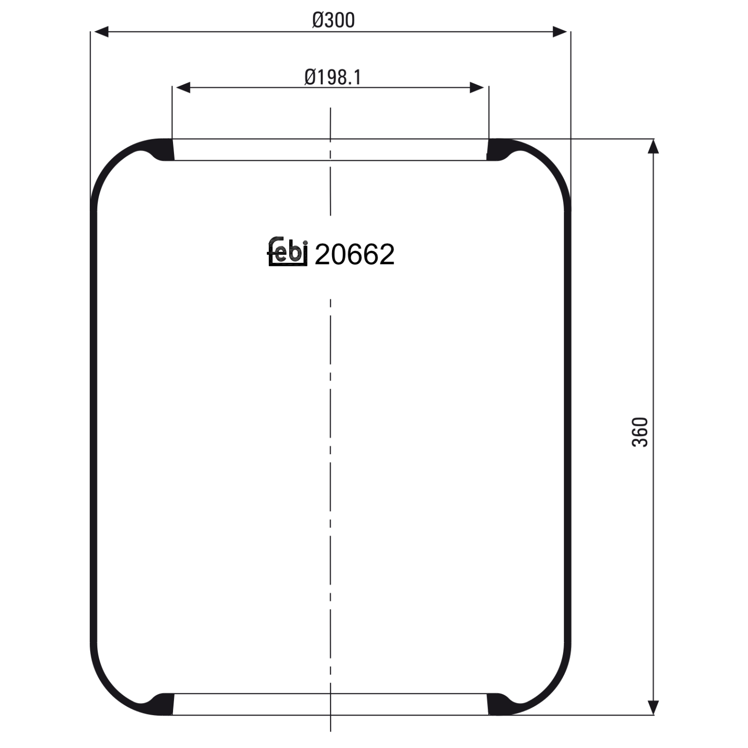 FEBI BILSTEIN 20662 Bagaksel højre 198mm for DAF
