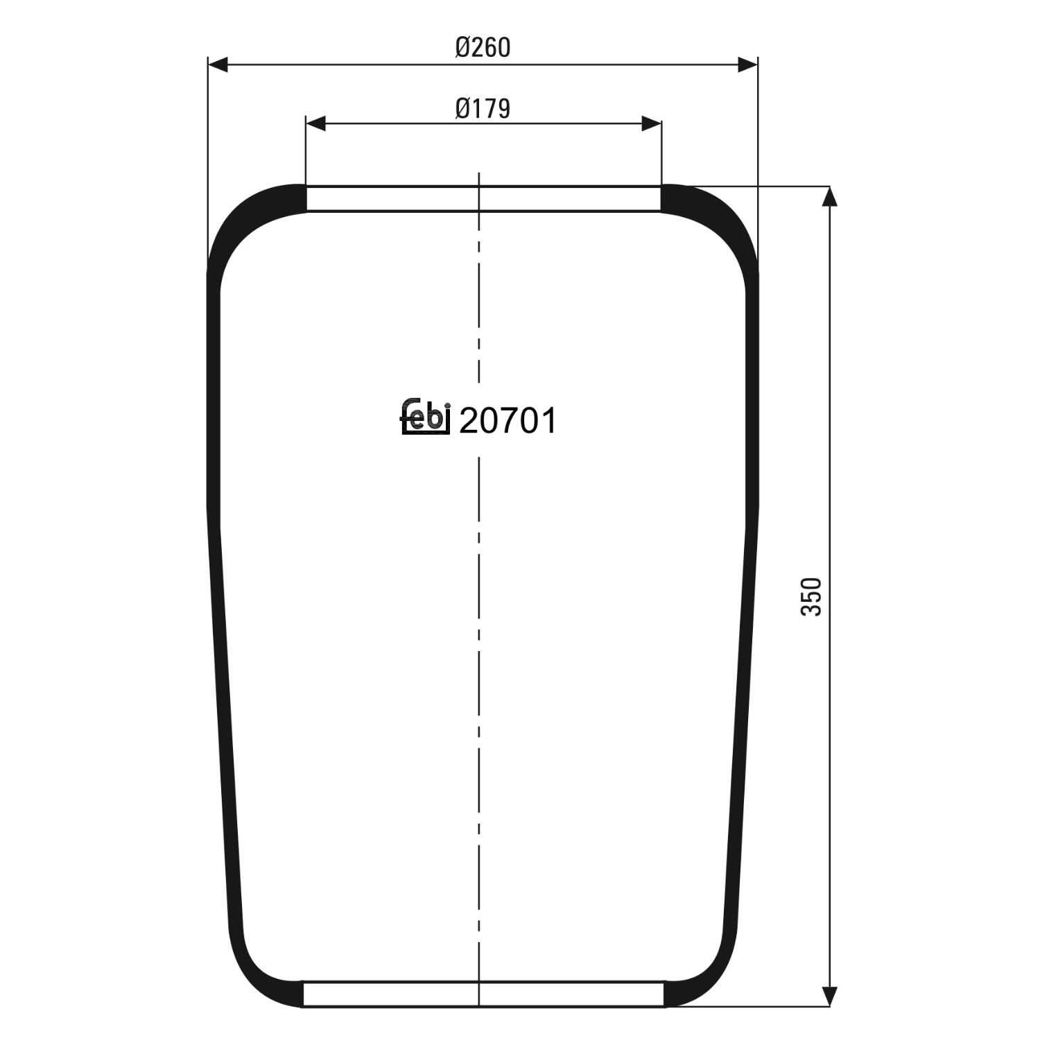 FEBI BILSTEIN 20701 højre foraksel 245mm