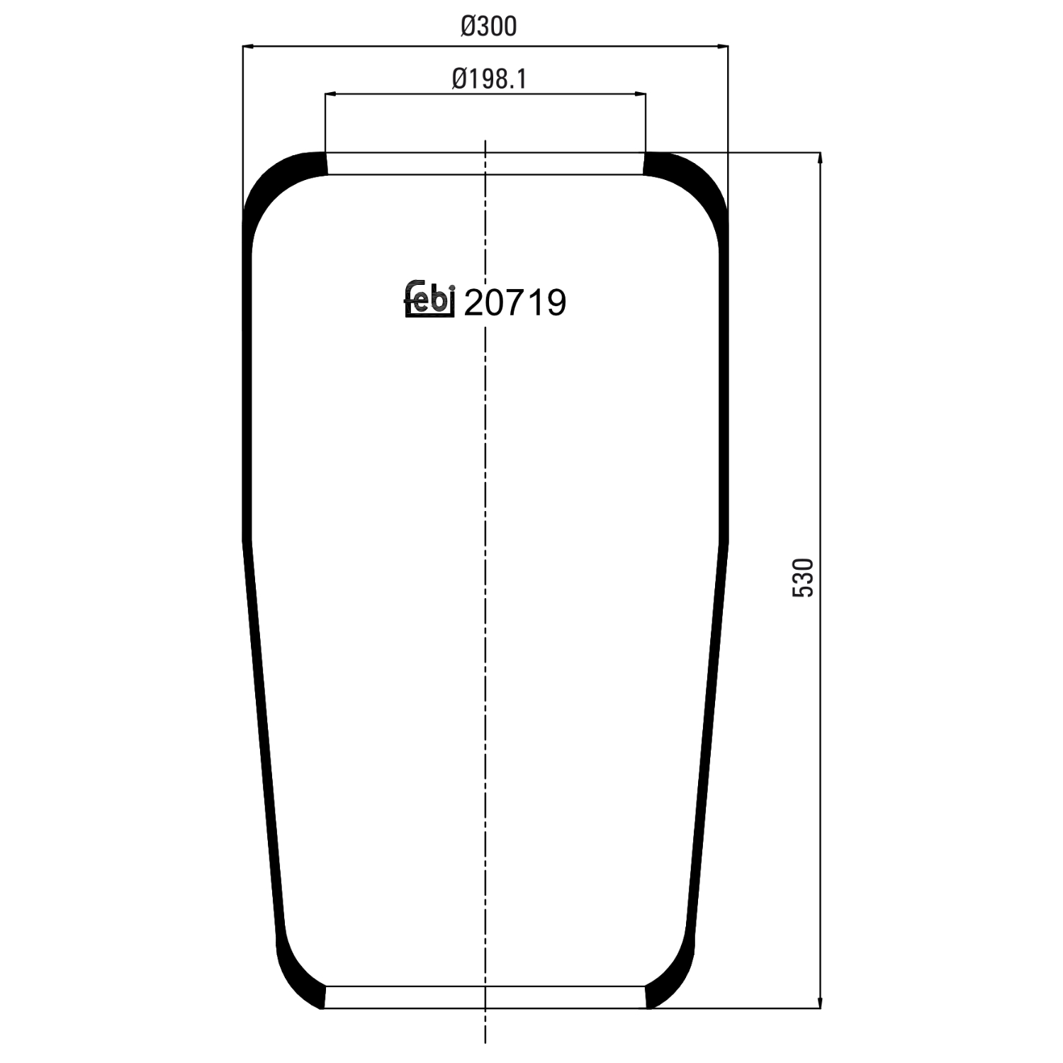 FEBI BILSTEIN 20719 198mm for DAF MAN MERCEDES-BENZ