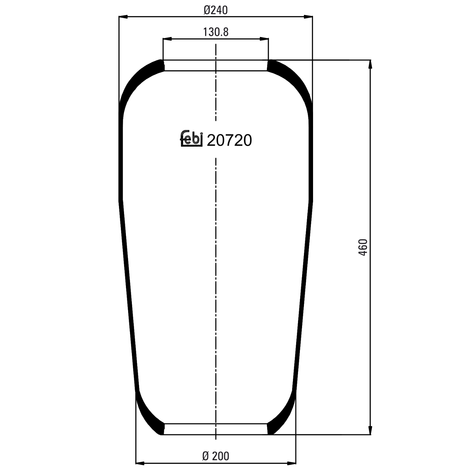 FEBI BILSTEIN 20720 bagaksel 240mm for VOLVO MERCEDES-BENZ MAN