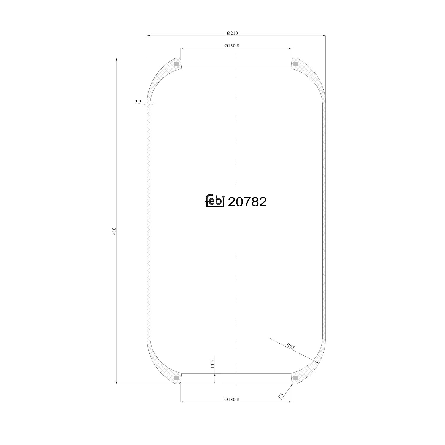 FEBI BILSTEIN 20782 styret efterløbsaksel 130mm for VOLVO IVECO MERCEDES-BENZ