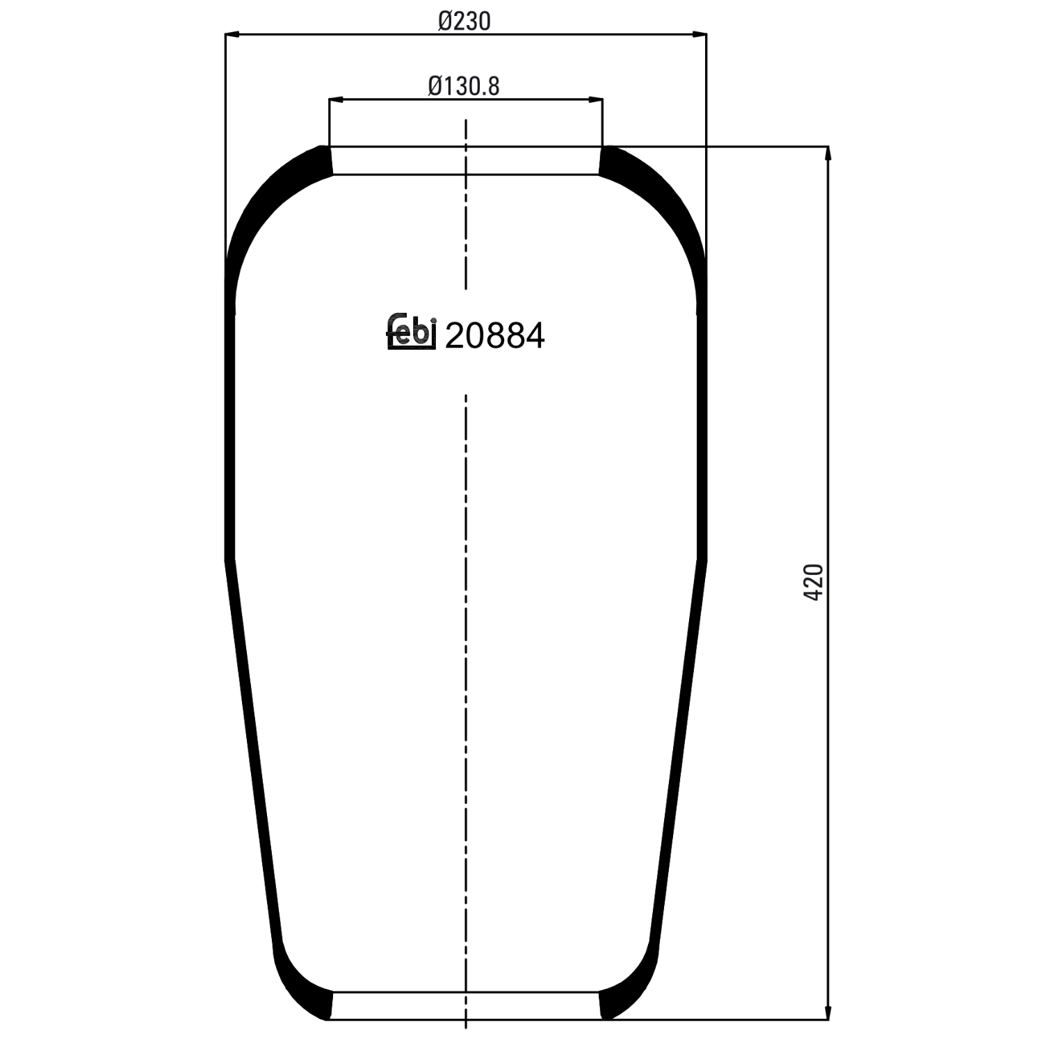 FEBI BILSTEIN 20884 Bagaksel højre 131mm for IVECO MAN IRISBUS