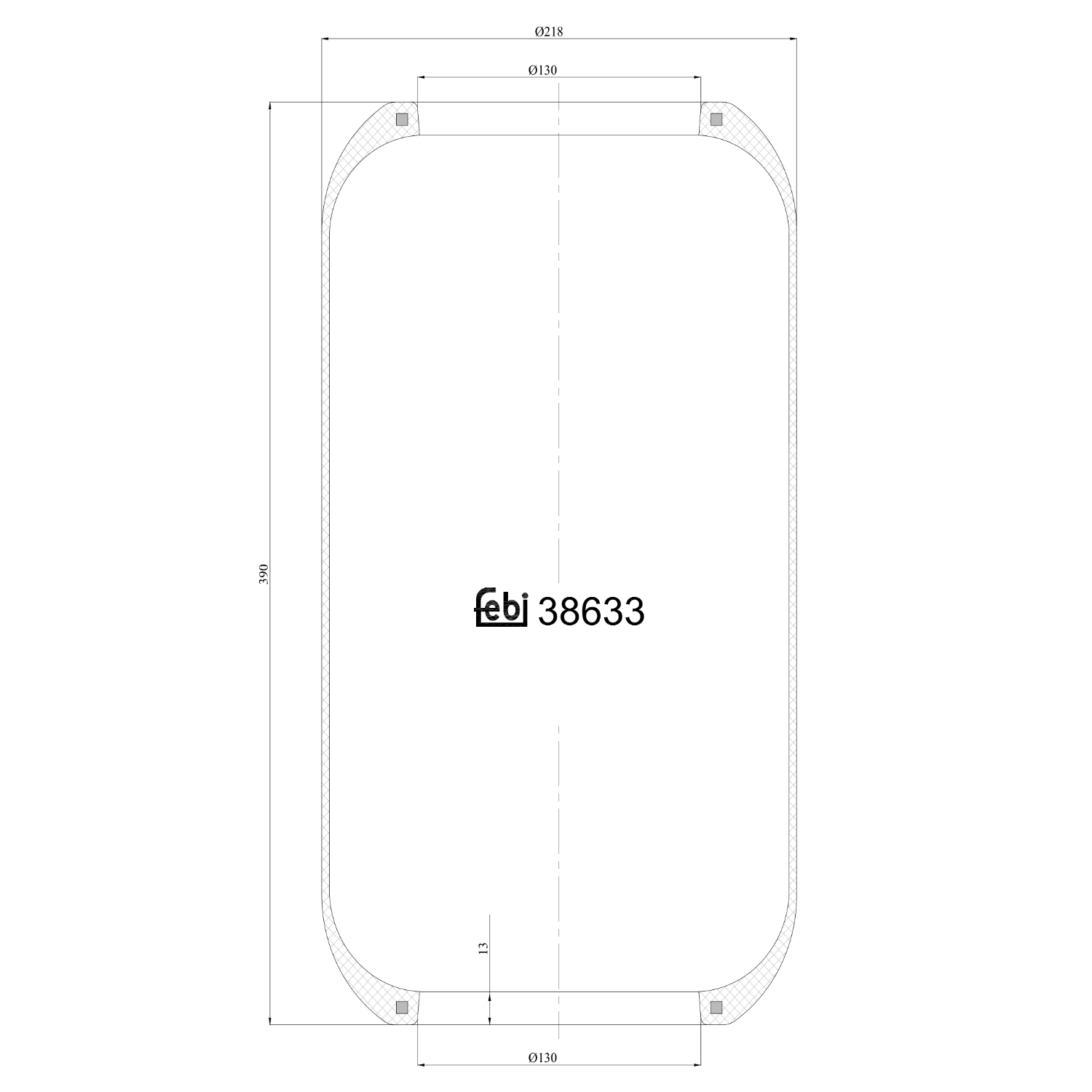 FEBI BILSTEIN 38633 bagaksel 130mm for IVECO