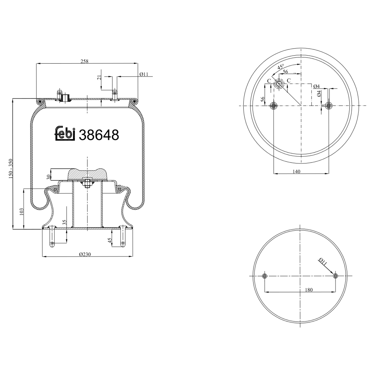 FEBI BILSTEIN 38648 højre foraksel 230mm