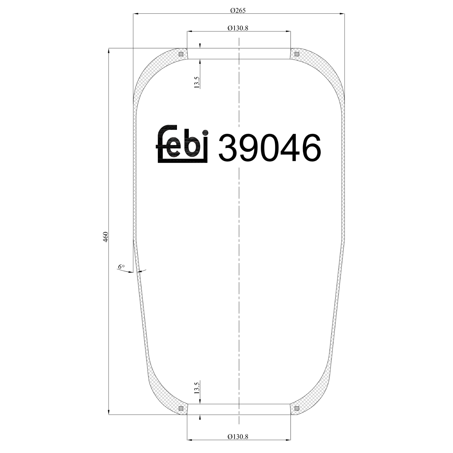 FEBI BILSTEIN 39046 Bagaksel højre 225mm for VOLVO MAN