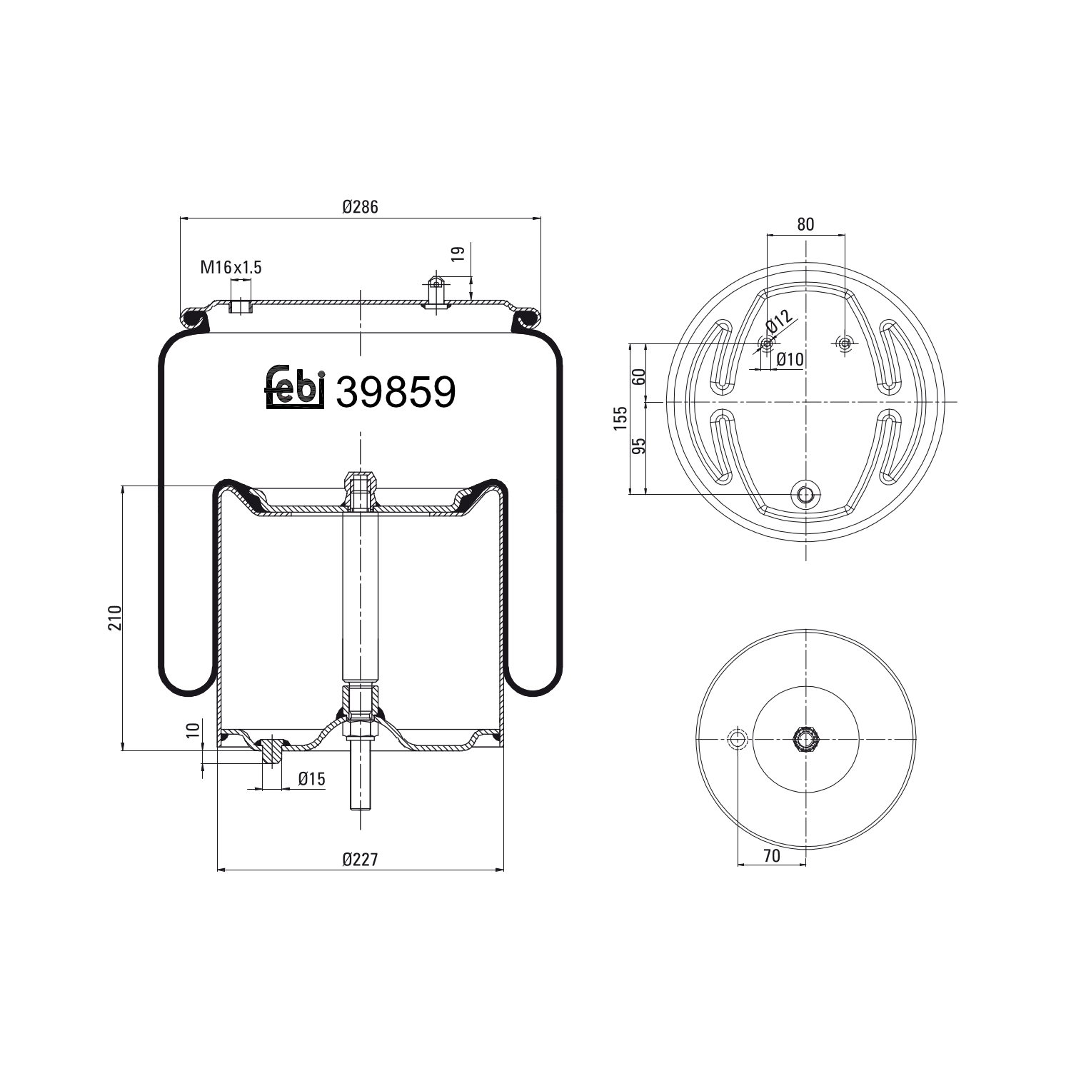 FEBI BILSTEIN 39859 bagaksel 286mm
