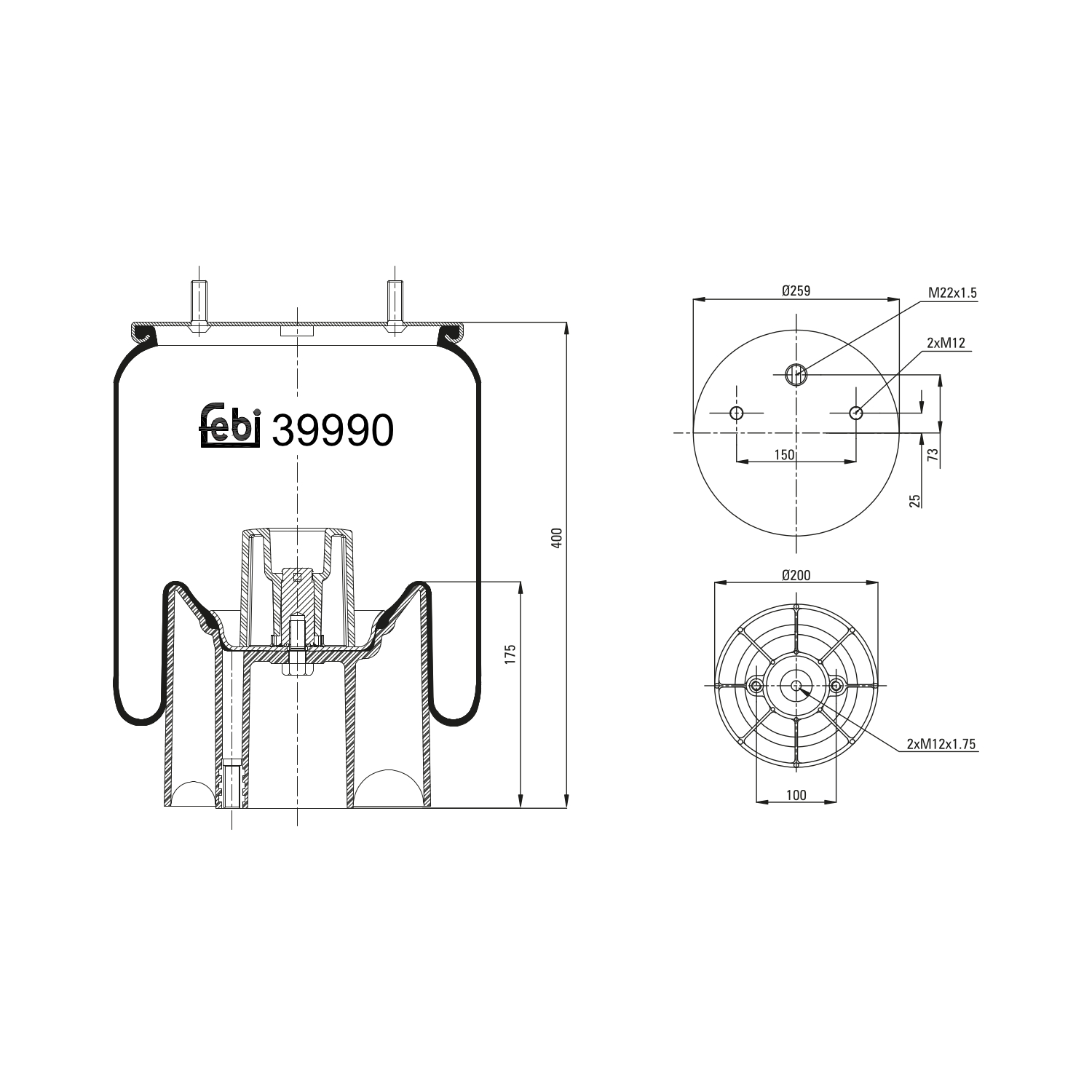 FEBI BILSTEIN 39990 200mm for MERCEDES-BENZ