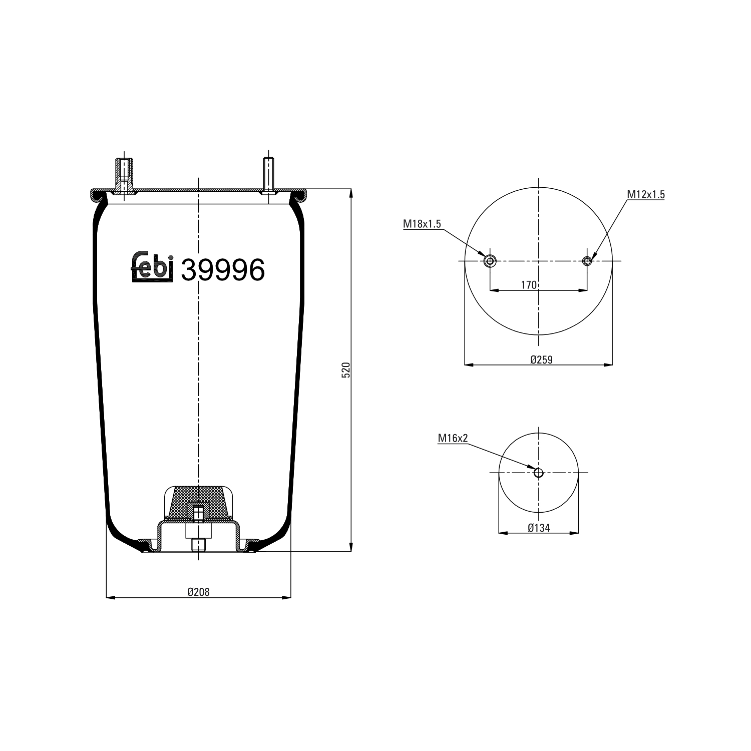 FEBI BILSTEIN 39996 208mm