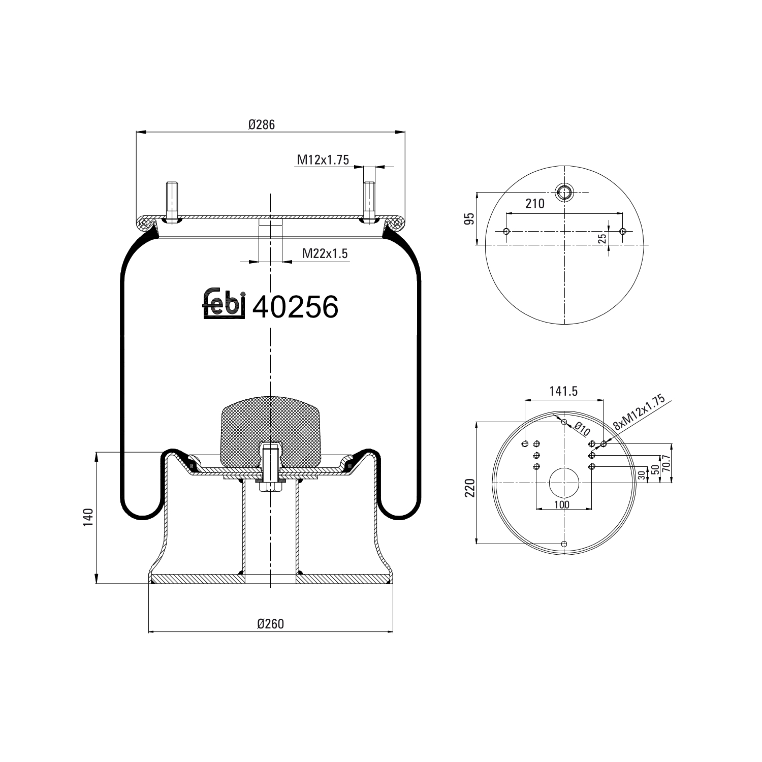 FEBI BILSTEIN 40256 260mm for MERCEDES-BENZ