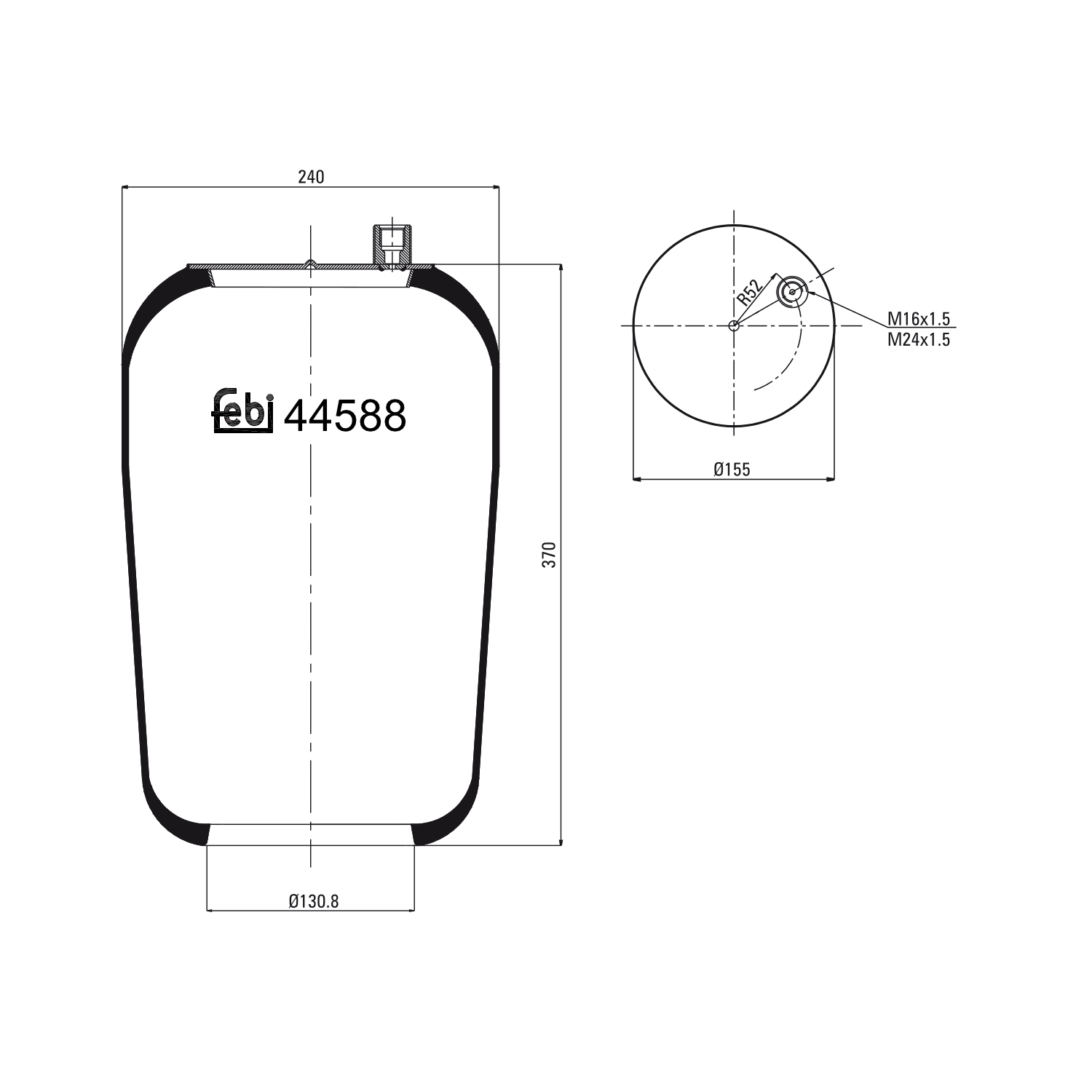 FEBI BILSTEIN 44588 155mm for MERCEDES-BENZ