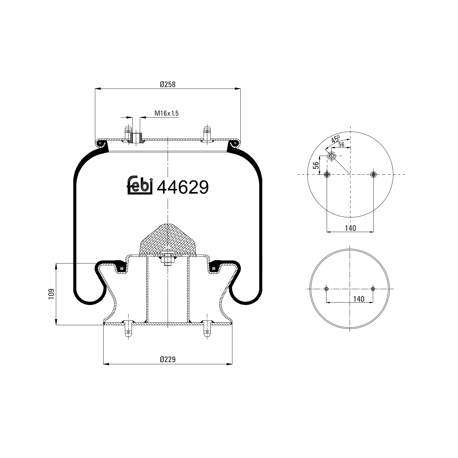 FEBI BILSTEIN 44629 foraksel 220mm