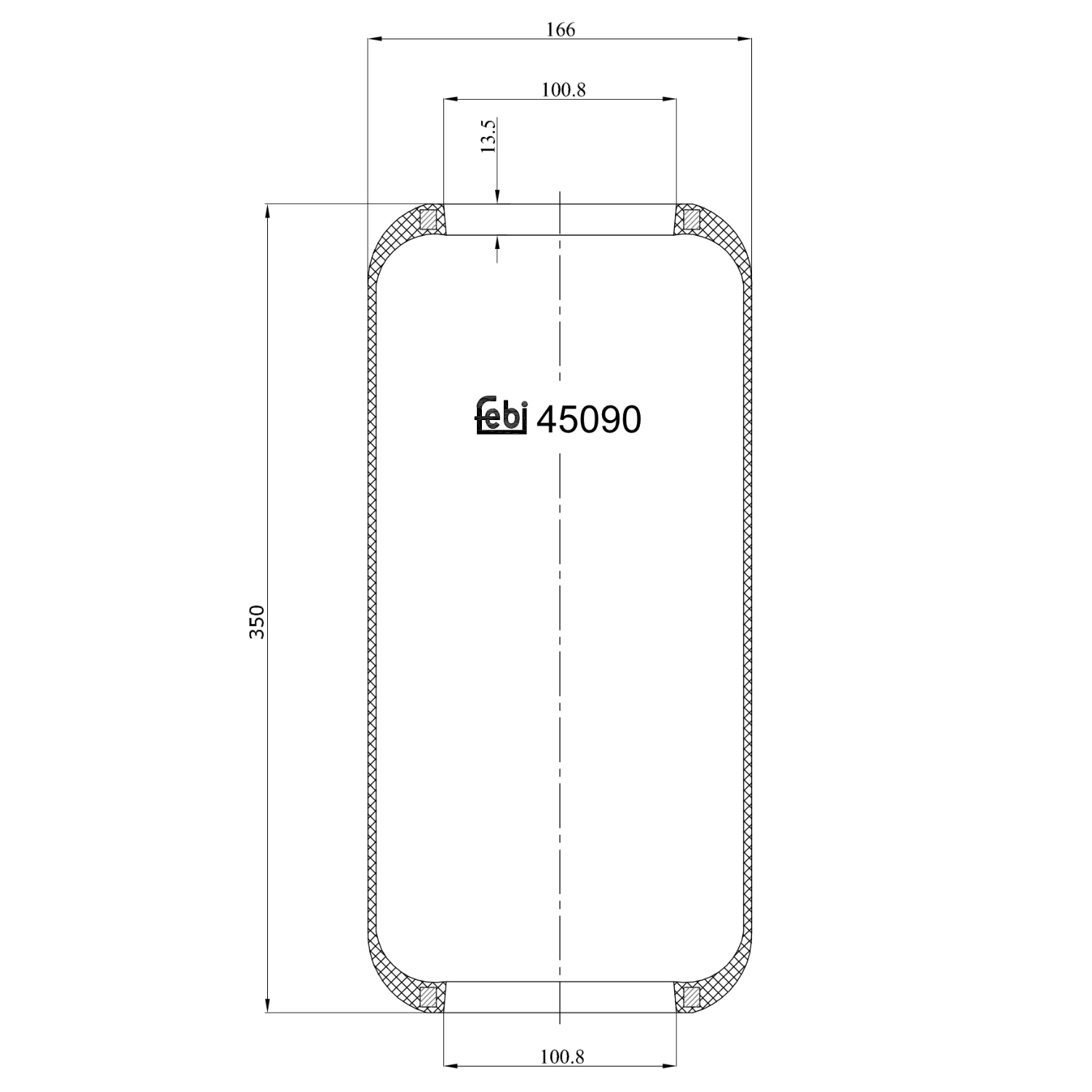 FEBI BILSTEIN 45090 Bagaksel højre 100,8mm for MERCEDES-BENZ