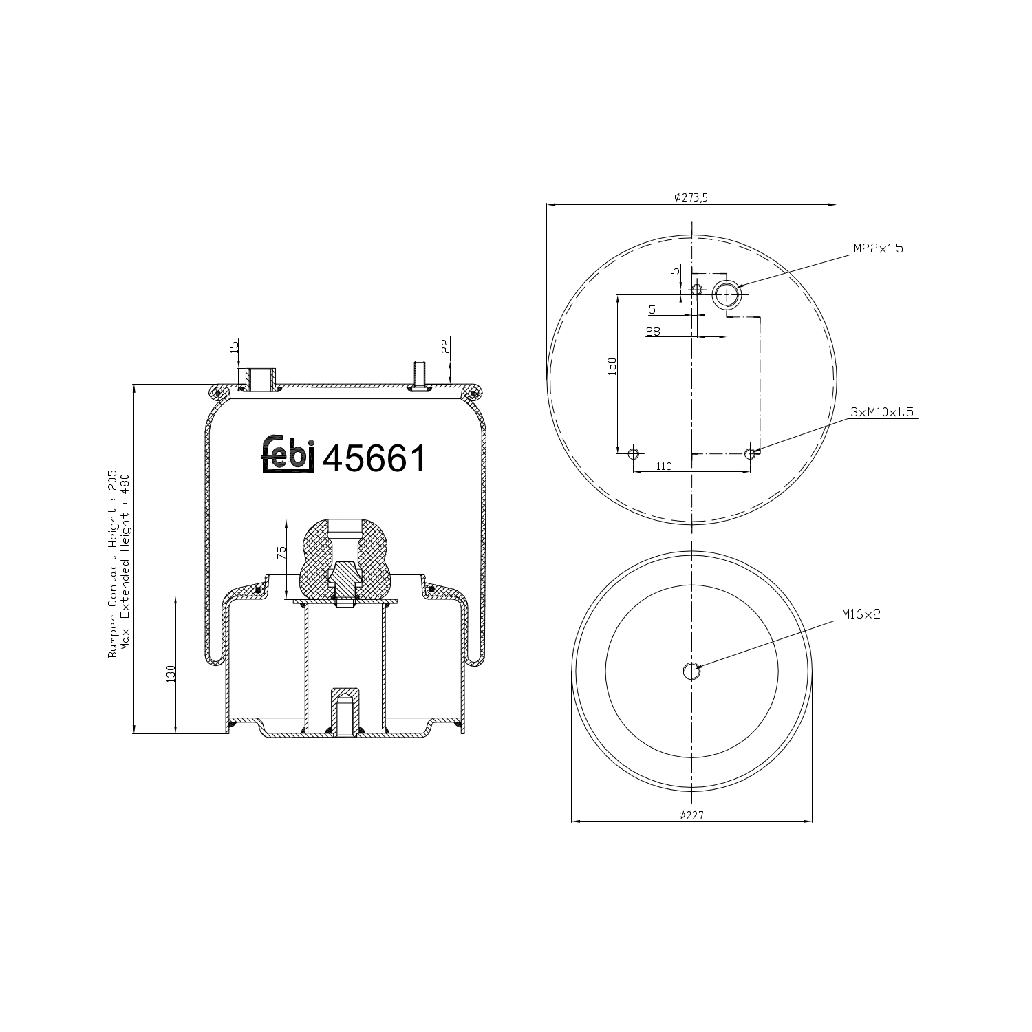 FEBI BILSTEIN 45661 227mm for DAF