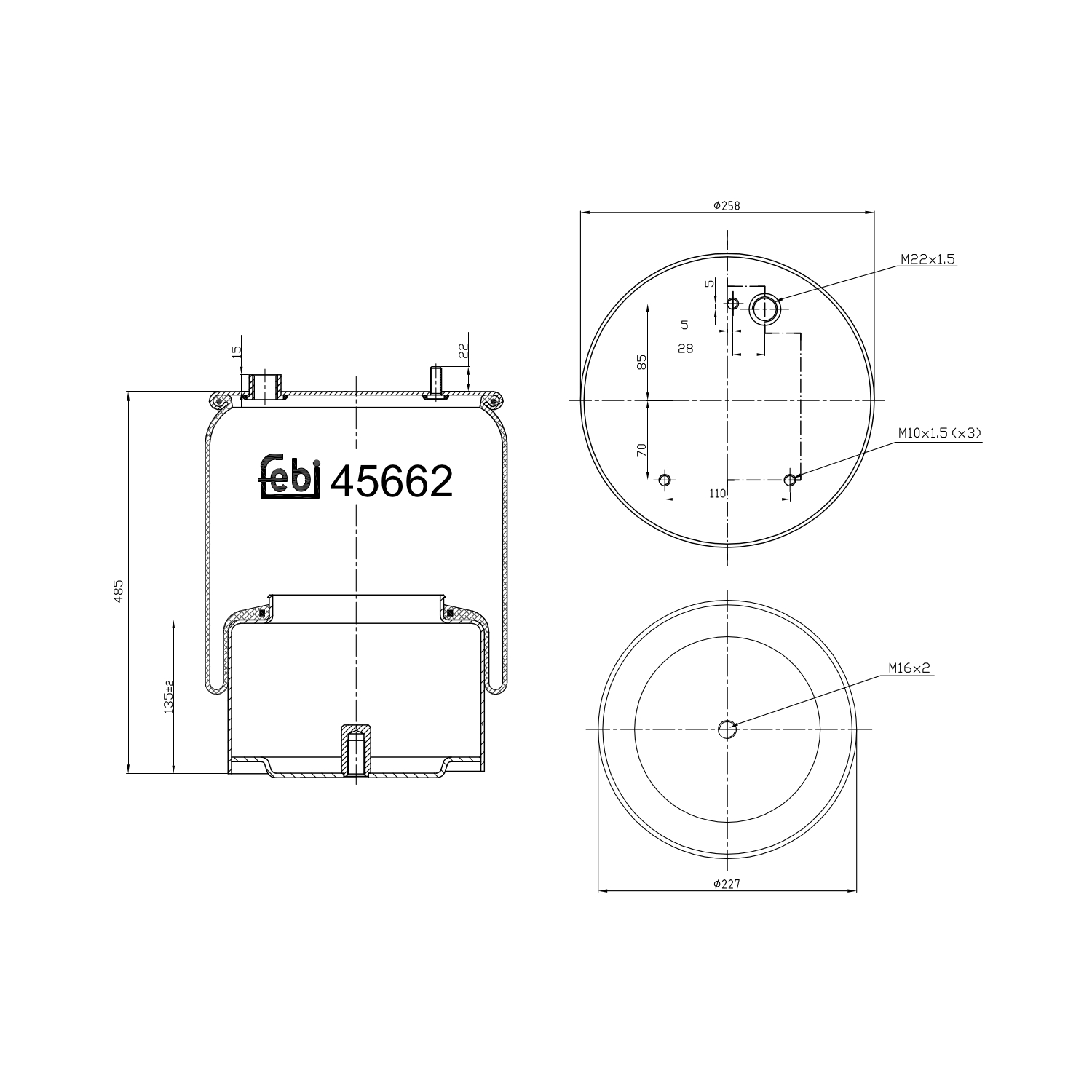 FEBI BILSTEIN 45662 227mm for DAF