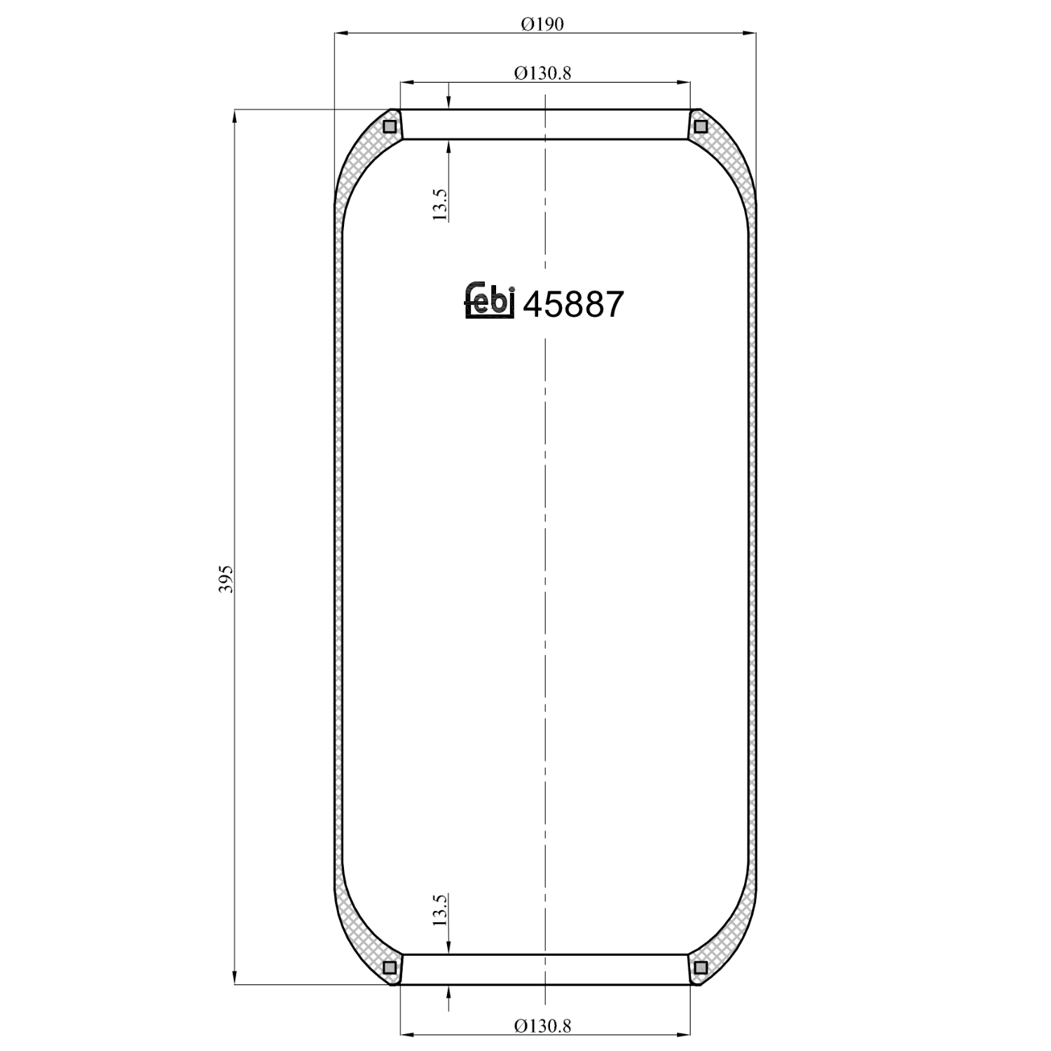 FEBI BILSTEIN 45887 styret efterløbsaksel 190mm for VOLVO