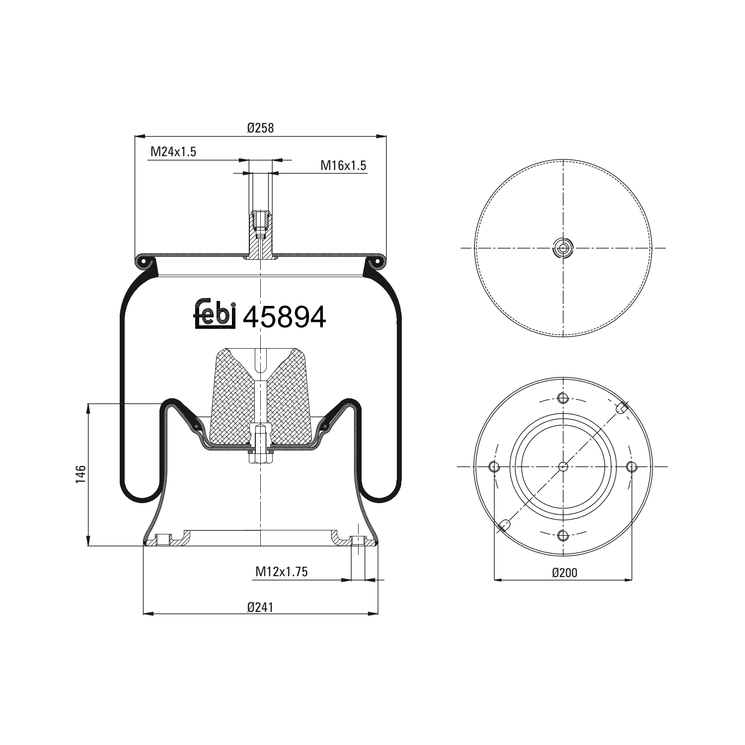 FEBI BILSTEIN 45894 styret efterløbsaksel 241mm for MERCEDES-BENZ