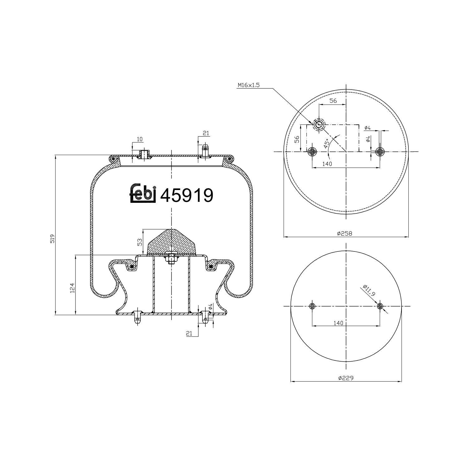FEBI BILSTEIN 45919 foraksel 229mm