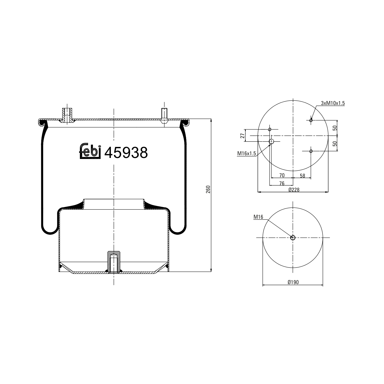 FEBI BILSTEIN 45938 228mm for DAF