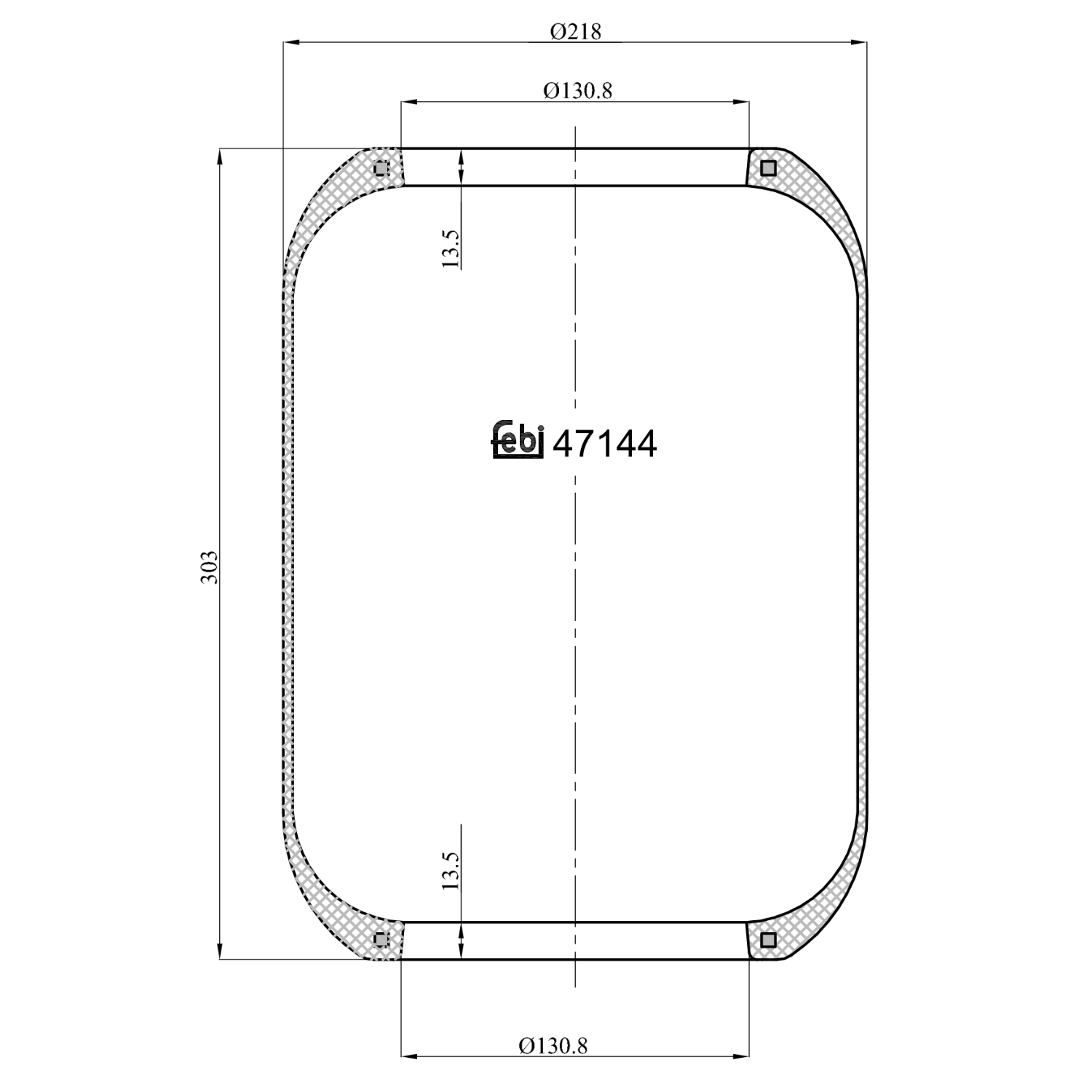 FEBI BILSTEIN 47144 bagaksel 218mm for IVECO