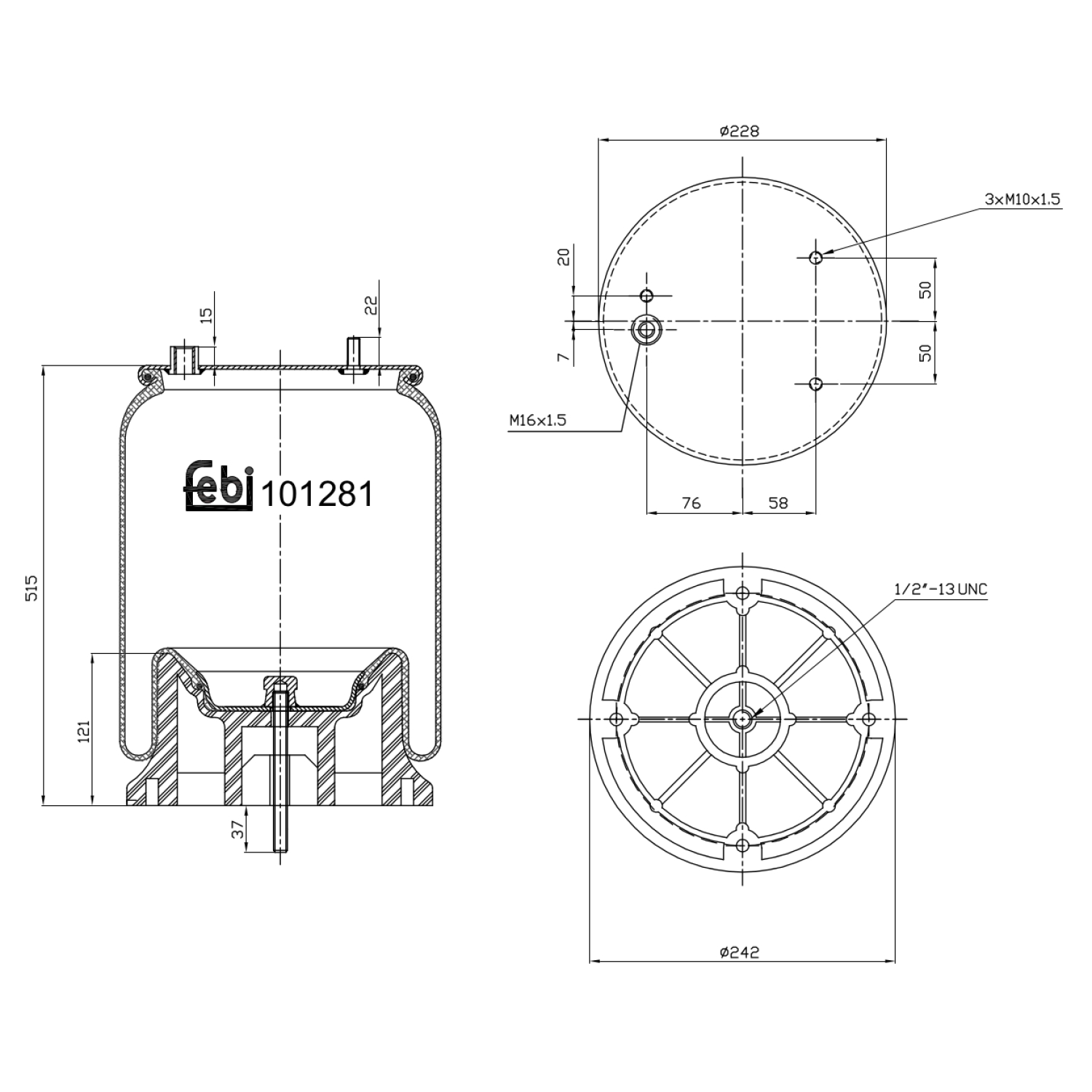FEBI BILSTEIN 101281 229mm for DAF