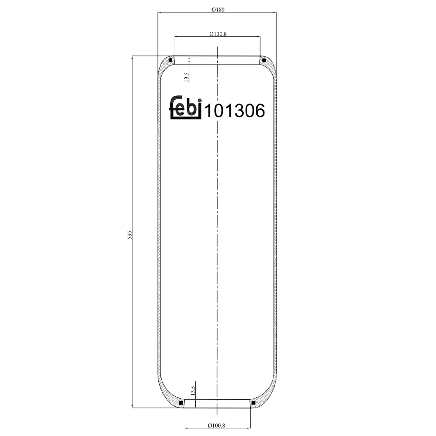 FEBI BILSTEIN 101306 bagaksel 100mm for VOLVO