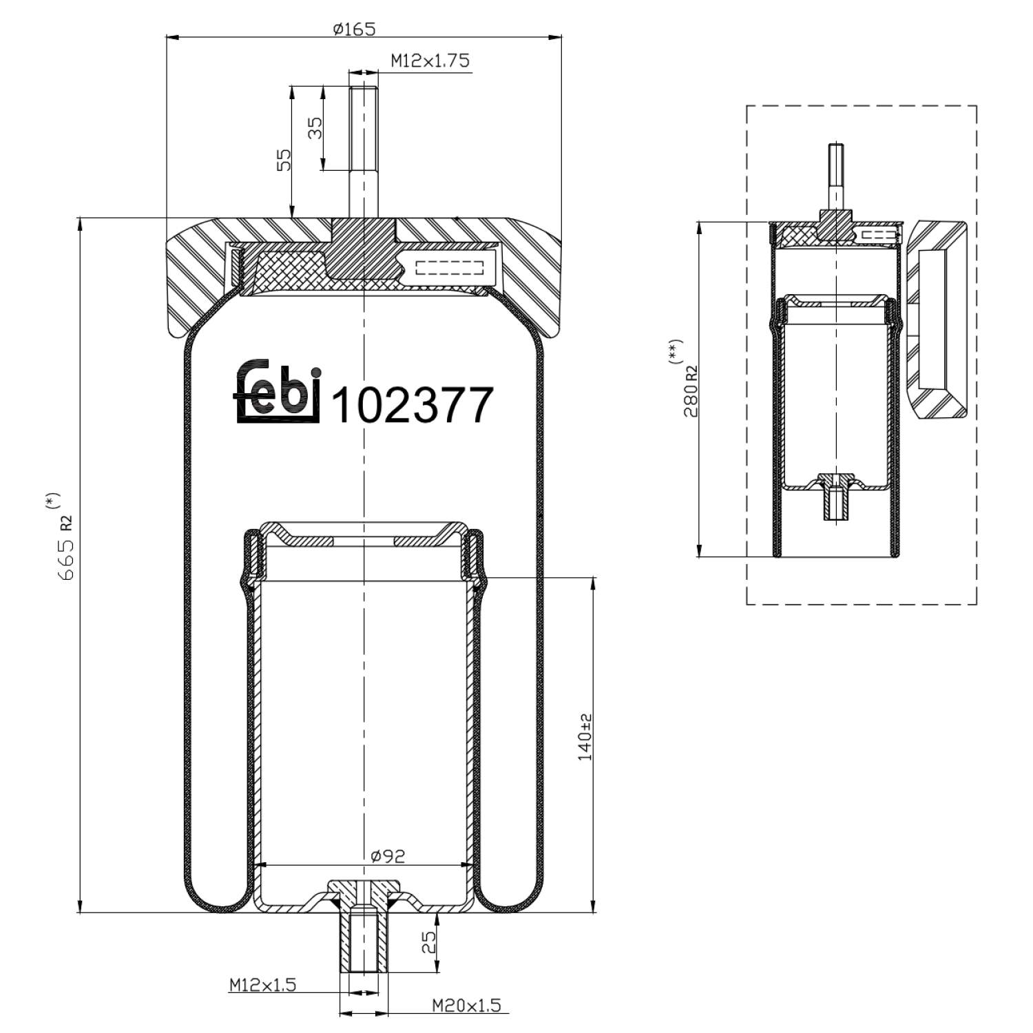 FEBI BILSTEIN 102377 165mm for VOLVO