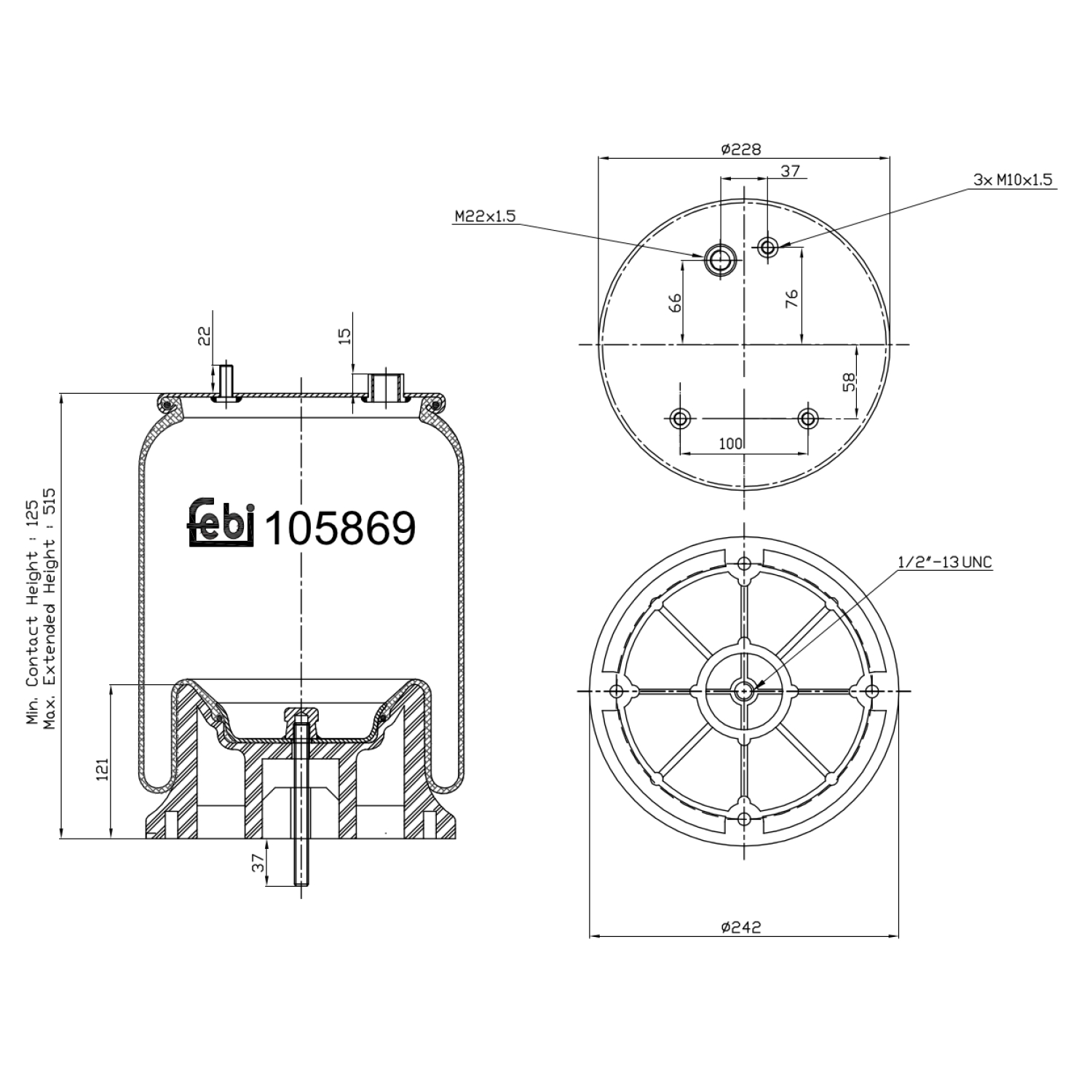 FEBI BILSTEIN 105869 242mm for DAF