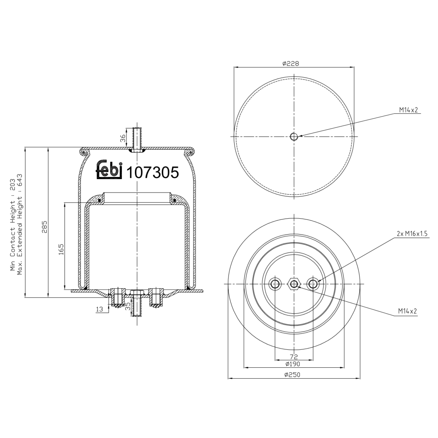 FEBI BILSTEIN 107305 250mm for IVECO