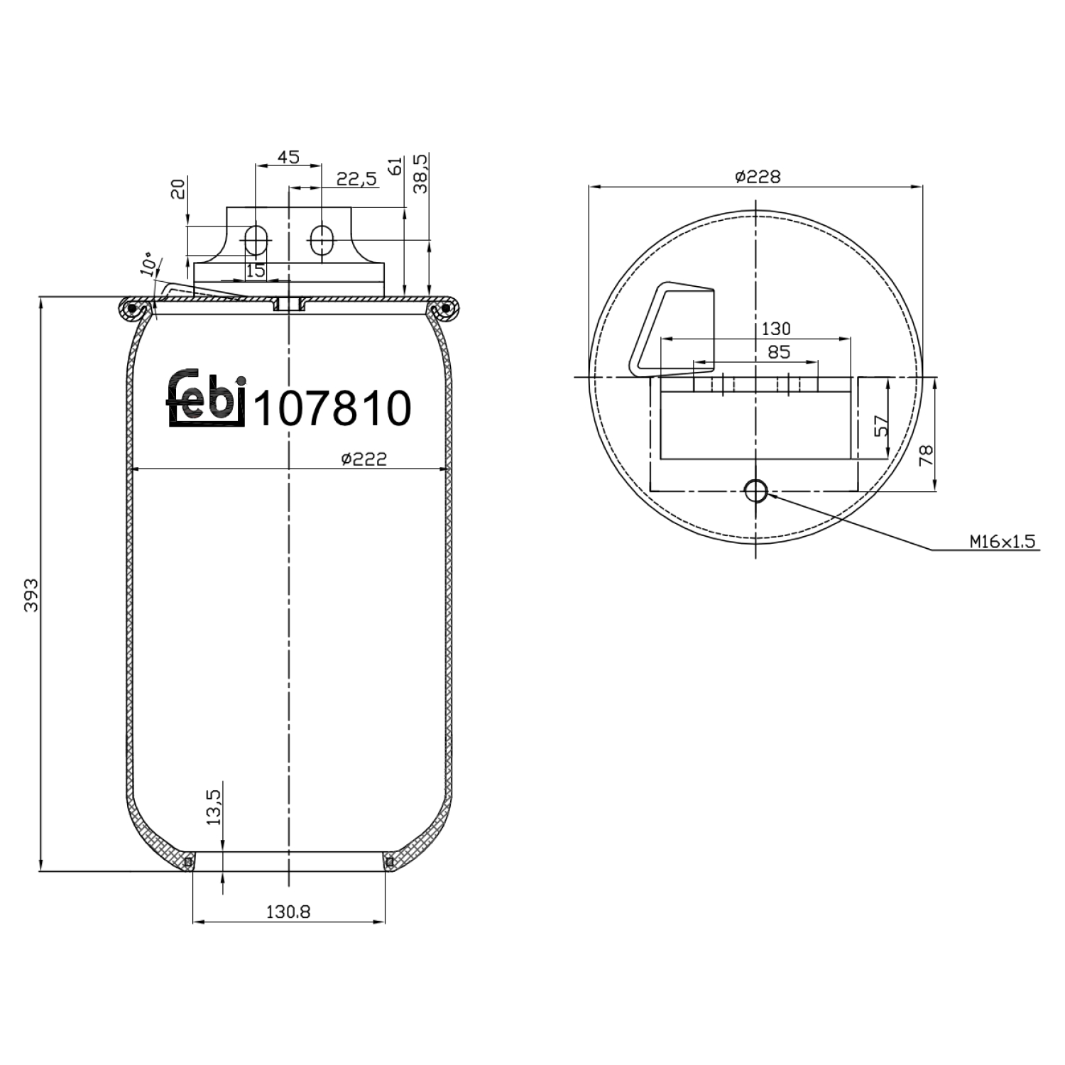 FEBI BILSTEIN 107810 228mm for IVECO