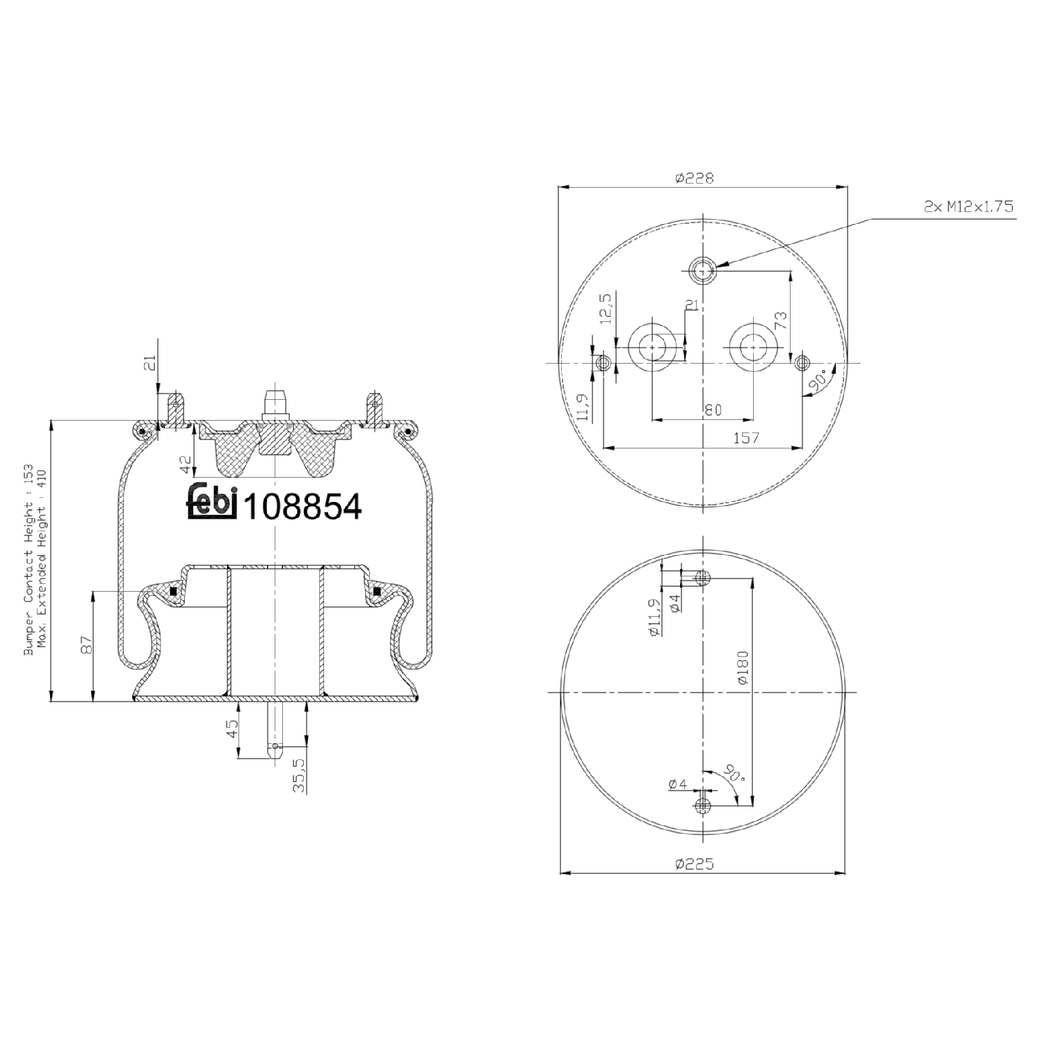 FEBI BILSTEIN 108854 foraksel 225mm