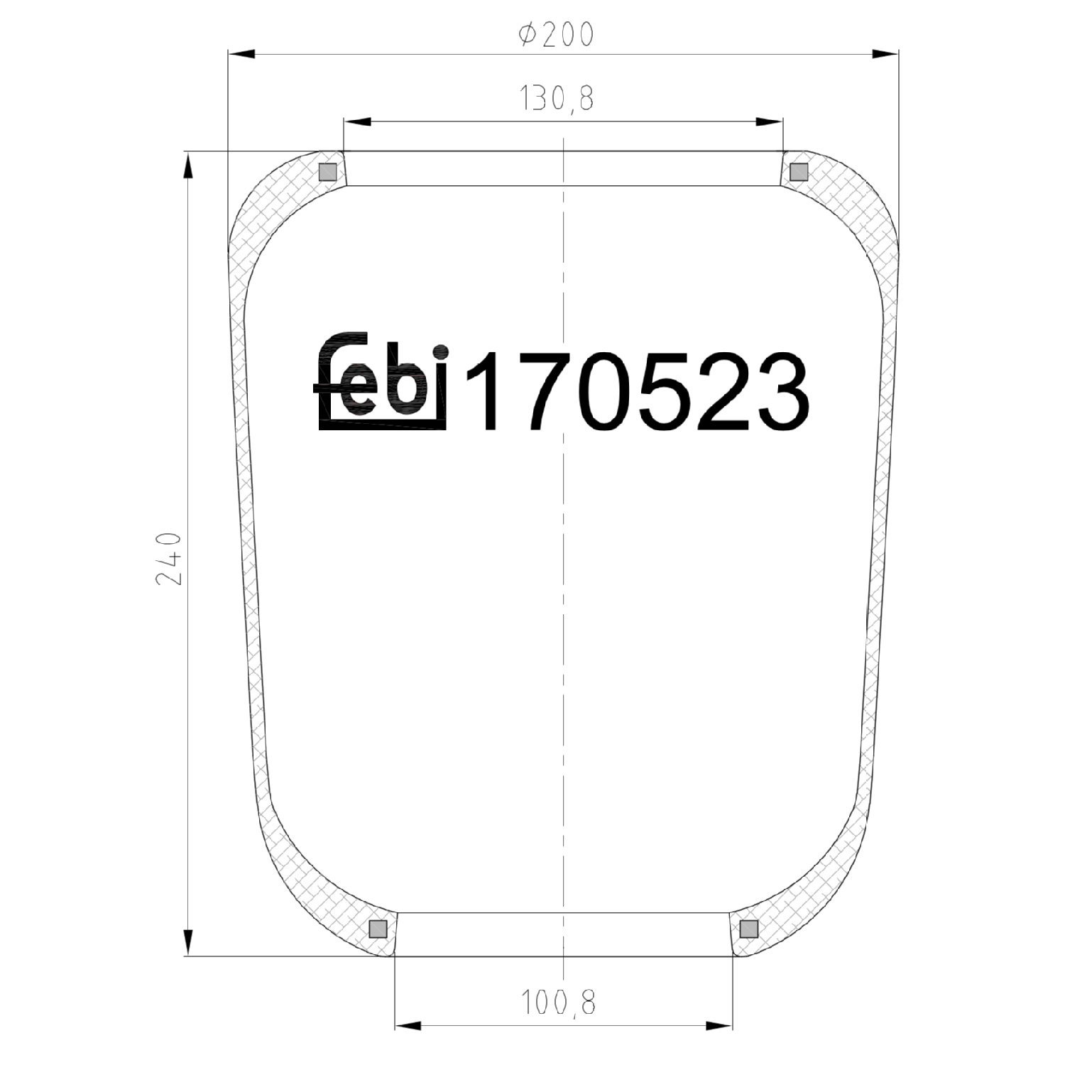 FEBI BILSTEIN 170523 foraksel 100mm for IVECO