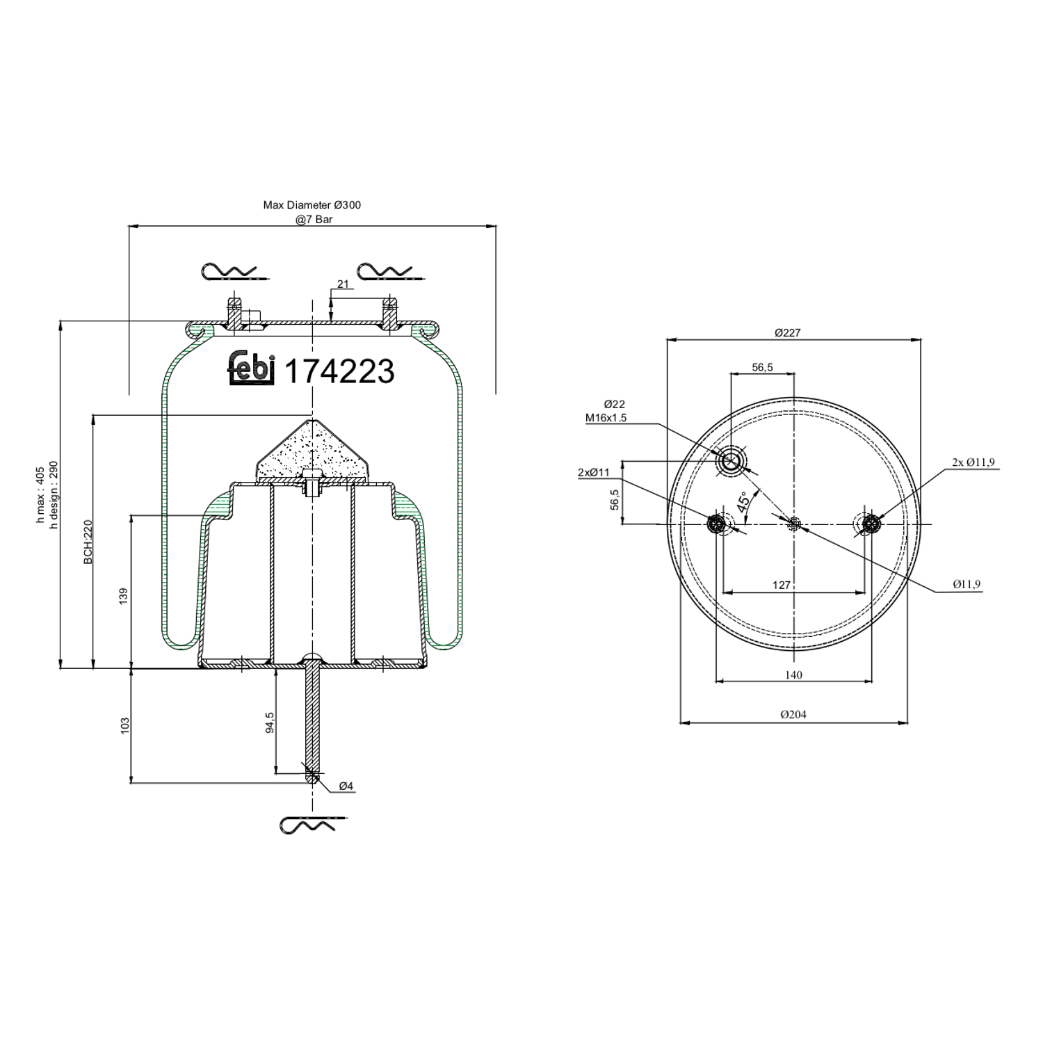 FEBI BILSTEIN 174223 bagaksel 204mm
