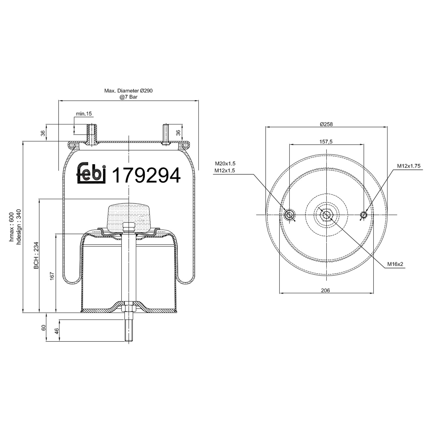 FEBI BILSTEIN 179294 højre 258mm