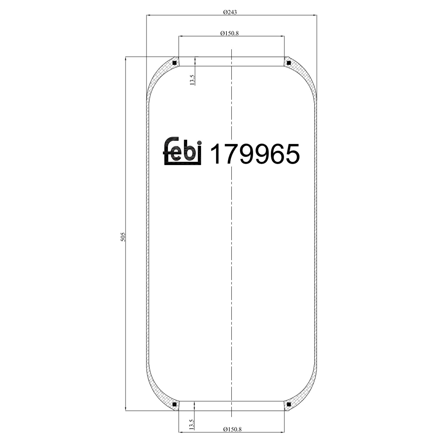 FEBI BILSTEIN 179965 bagaksel 150mm for IVECO