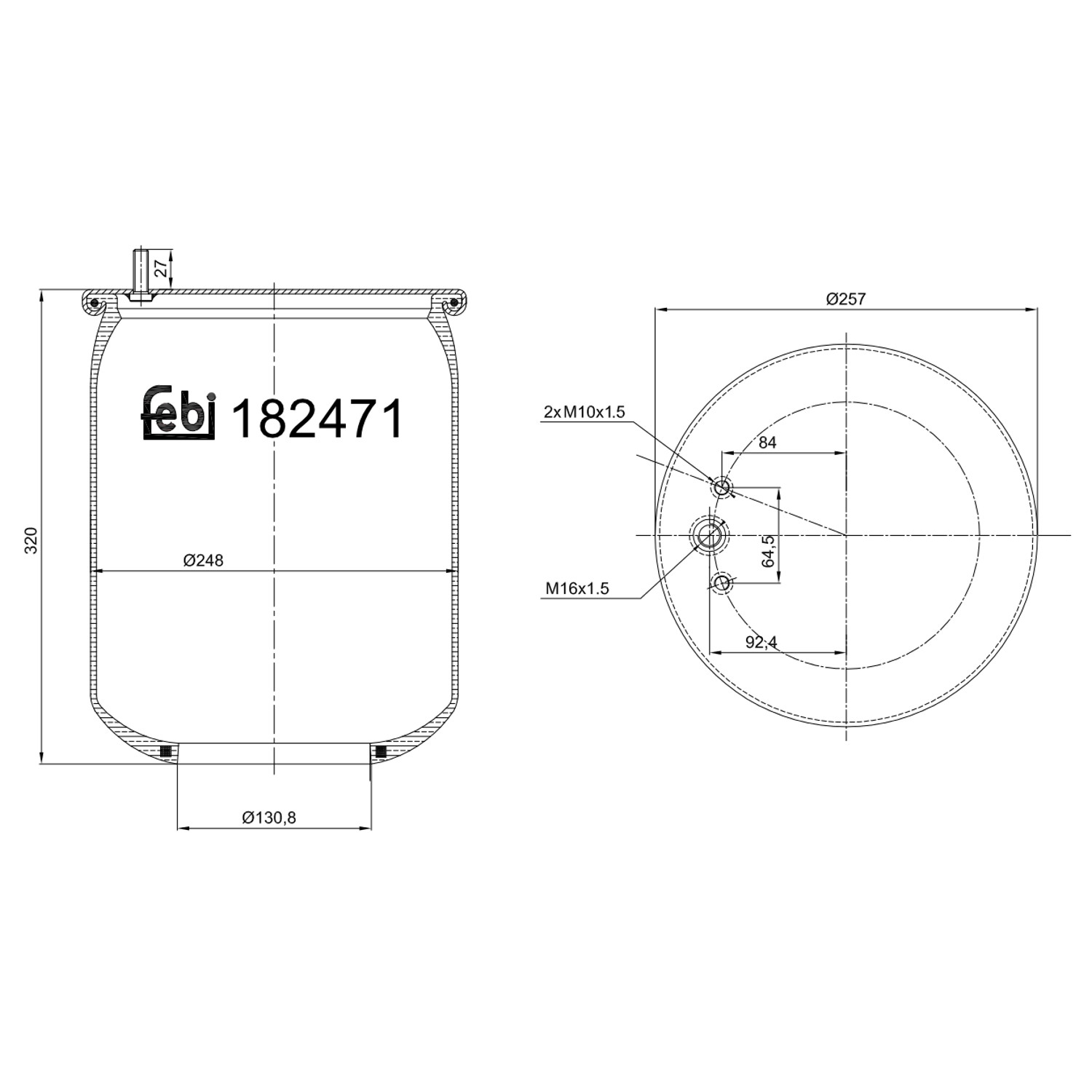 FEBI BILSTEIN 182871 bagaksel 130mm for VOLVO