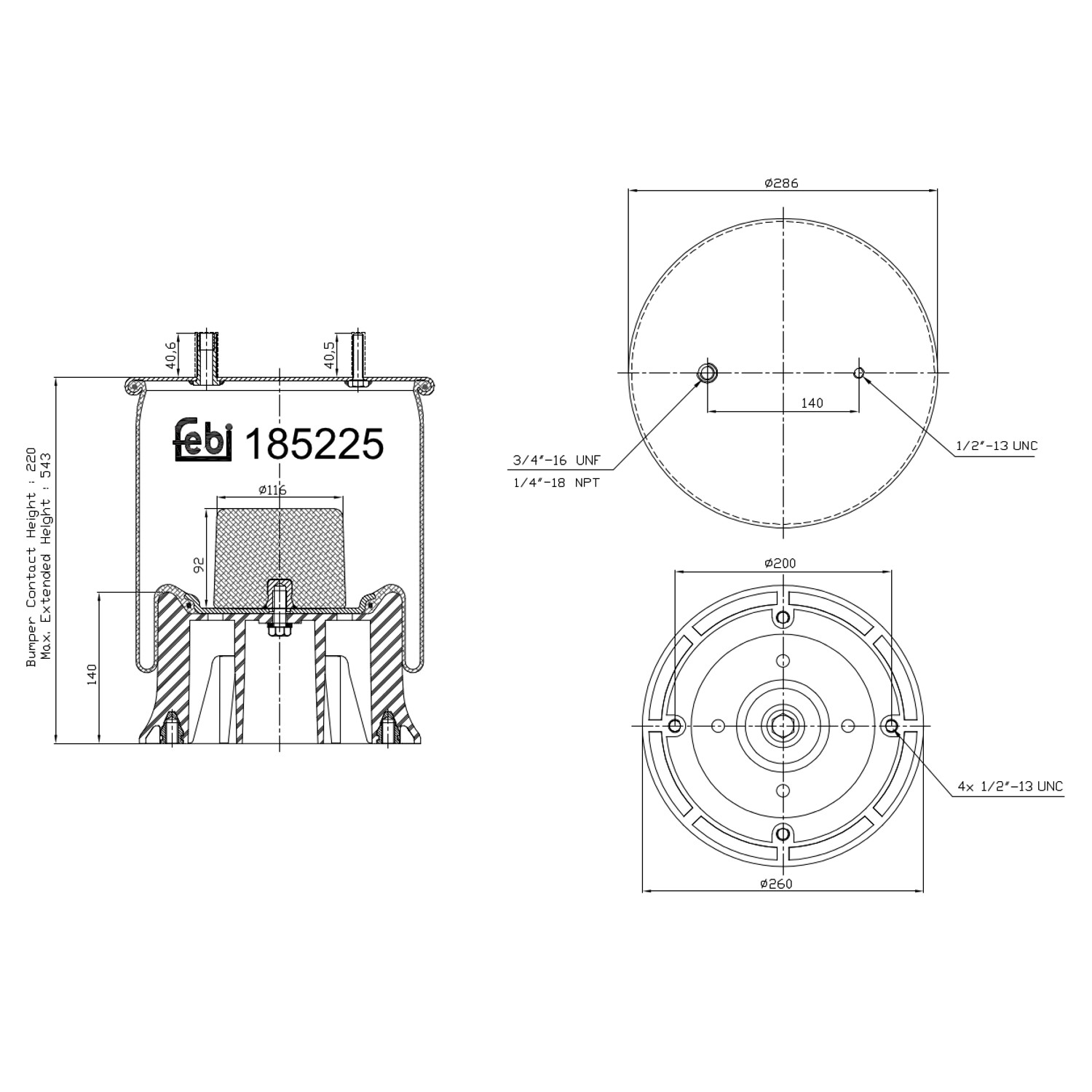 FEBI BILSTEIN 185225 286mm