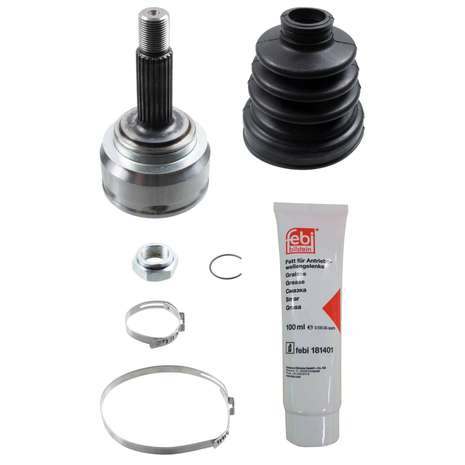 FEBI BILSTEIN Ledsæt, drivaksel 186060 højre foraksel for VW