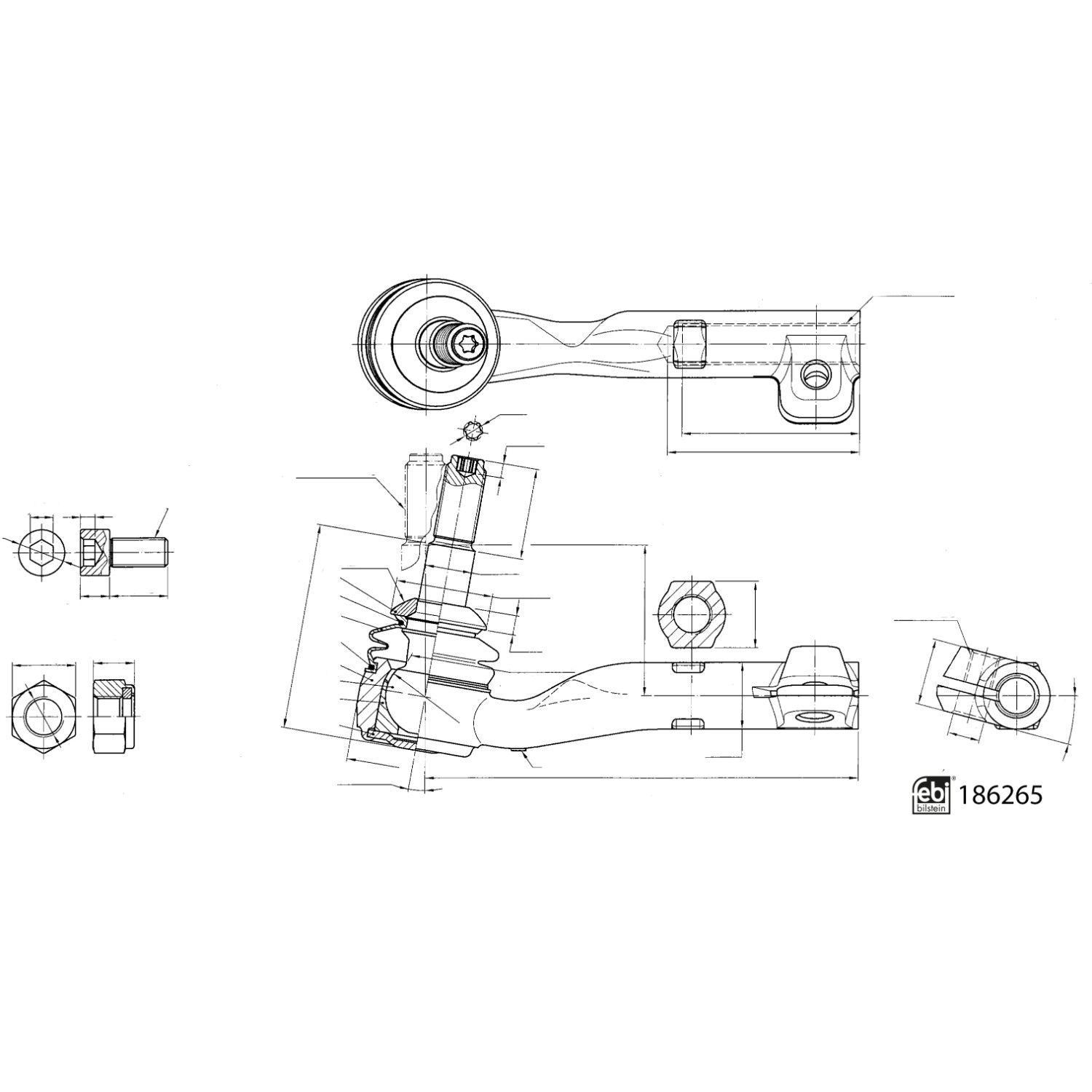 FEBI BILSTEIN Sporstangkugle 186265 højre foraksel for BMW (BRILLIANCE)