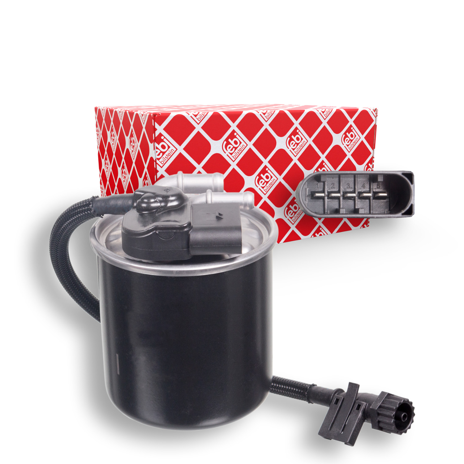 FEBI BILSTEIN Brændstof-filter 100474 med filtervarme 124mm for FREIGHTLINER