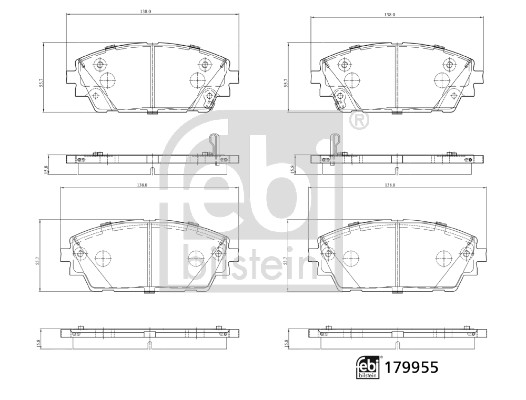 FEBI BILSTEIN Bremseklodser 179955 foraksel for MAZDA