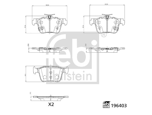 FEBI BILSTEIN Bremseklodser 196403 bagaksel for ROEWE (SAIC) MG