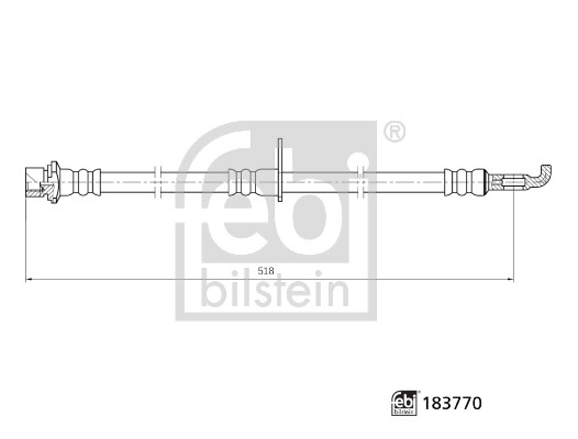 FEBI BILSTEIN Bremseslange 183770 Bagaksel højre for TOYOTA LEXUS