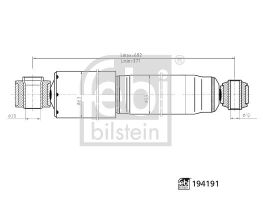 FEBI BILSTEIN Støddæmper 194191 Bagaksel højre for MAZDA
